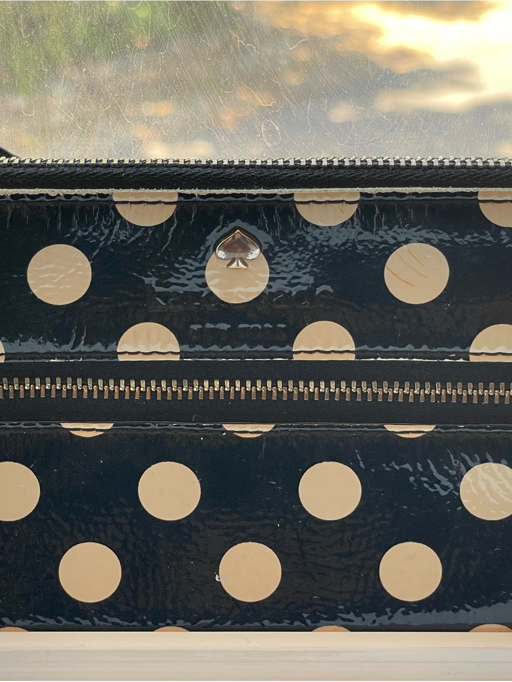 kate spade Black Polka Dot Patent Leather Wristlet - Picture 9 of 12
